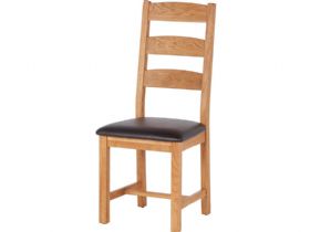 Fairfax Oak Ladder Back Chair - PU Seat