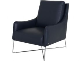 Natuzzi Editions Porto armchair in navy blue leather