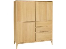 2653 Ercol Romana oak high board with doors and drawers