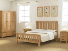 Fairfax Compact Bedroom Oak 3'0 Single Low Bed Frame