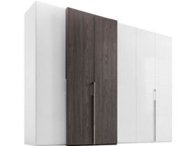 230 Left-hand Storage Doors - White Glass/Ristretto Nutwood Front, Polar White Body