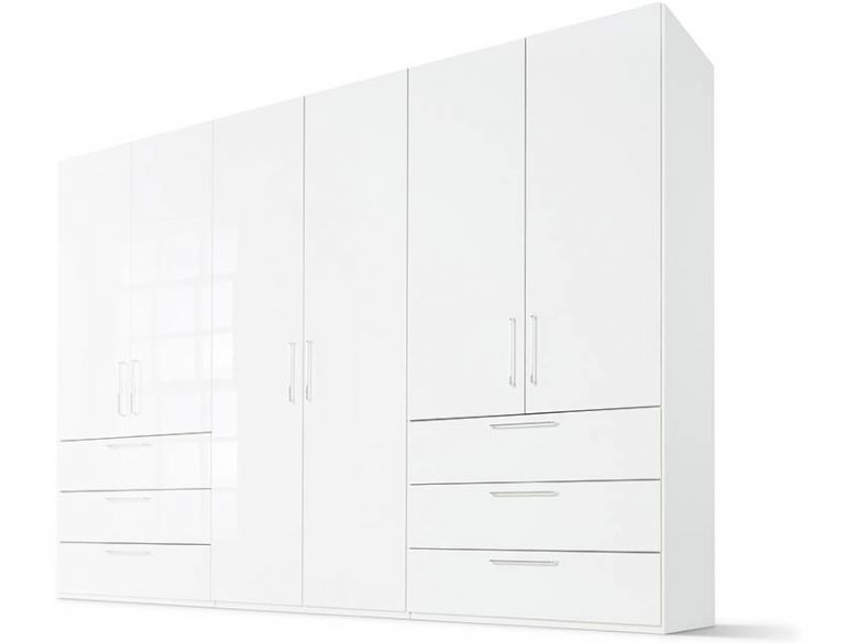 200 6 Door 3 Left/Right Drawer - High Gloss White Front, Polar White Body