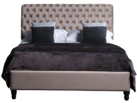 Keva pin tuck upholstered king size bed frame available at Lee Longlands