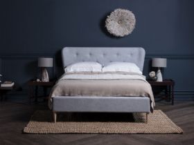 Lulu fabric 6 foot grey super king bed finance options available