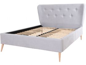 Lulu fabric 180cm bedframe in grey fabric available at lee longlands