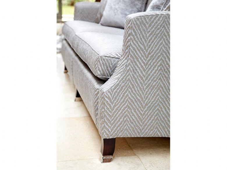 Duresta Amelia chair in grey chevron fabric available at Lee Longlands