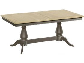 Solent Grey Twin Pedestal Extending Dining Table