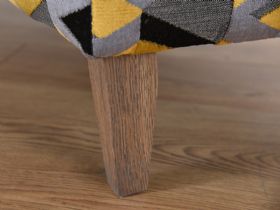Charlotte fabric ottoman with weathered oak leg