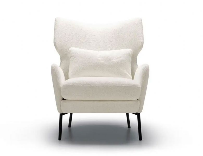 Sits Alex white boule armchair range available at Lee Longlands