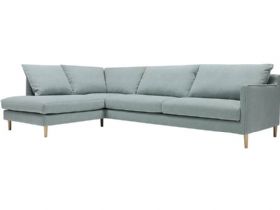 Sally LHF blue corner chaise sofa available at Lee Longlands