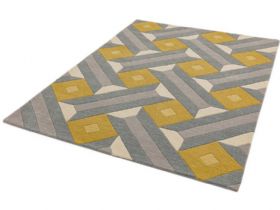 Reef large yellow and grey rug