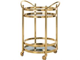 Morelos glass top drinks trolley gold finish available at Lee Longlands