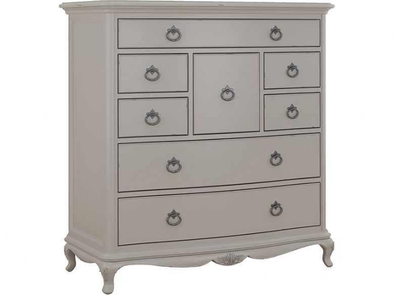 Etienne grey French style 8 drawer chest available at Lee Longlands