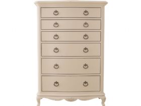 Ivory distressed offwhite chest of 6 drawers
