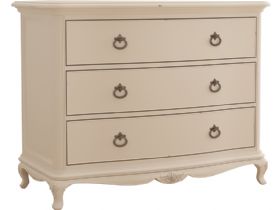 Ivory french style distressed 3 drawer chest available at Lee Longlands