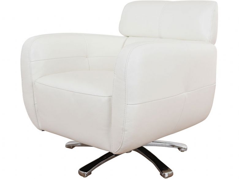 Serafina swivel white occasional chair