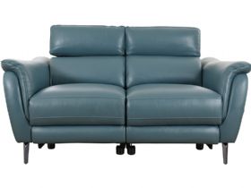 Arnold blue leather power recliner sofa available at Lee Longlands