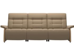 Stressless Mary 3 Seater Sofa With 2 Power - Paloma Funghi/Oak Arms