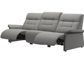 Stressless Mary grey leather 3 seater sofa quickship