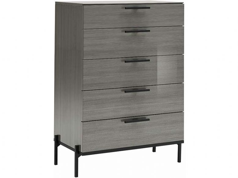 Sotomura modern grey 5 drawer chest available at Lee Longlands