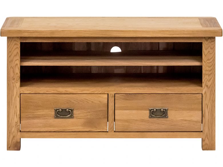 Hemingford oak tv unit with drawers