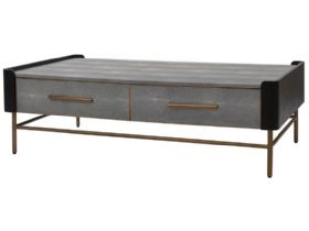 Limoges leatherette and charcoal black oak wood coffee table available at Lee Longlands