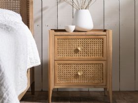 Java oak woven bedside table available at Lee Longlnads