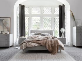 Millie king size pleated bedstead available at Lee Longlands