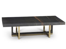 Ezra Marble and Brass rectangular coffee table available at Lee Longlands