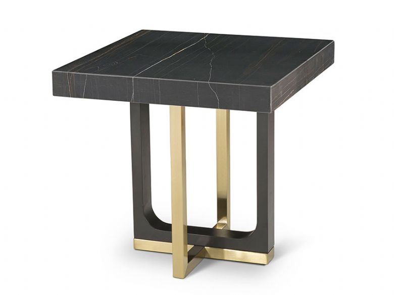 Ezra Stone and Brass lamp table available at Lee Longlands