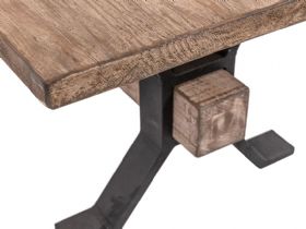 Davos reclaimed pine and iron coffee table available at Lee Longlands