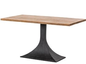 Aero reclaimed wood and black iron dining table available at Lee Longlands