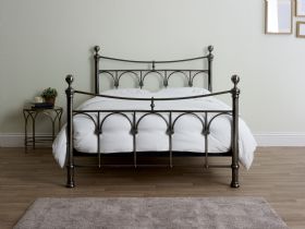 Gemma antique nickel finish metal bedframe bedroom range available at Lee Longlands