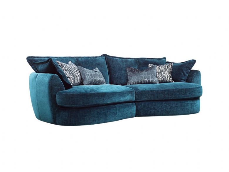 Boutique small sofa section in blue velvet available at lee longlands