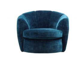 Boutique swivel base chair in blue velvet available at lee longlands