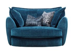 Boutique cuddler sofa blue velvet available at lee longlands