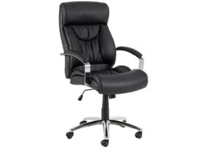 Bentley leather chrome base swivel chair available at Lee Longlands