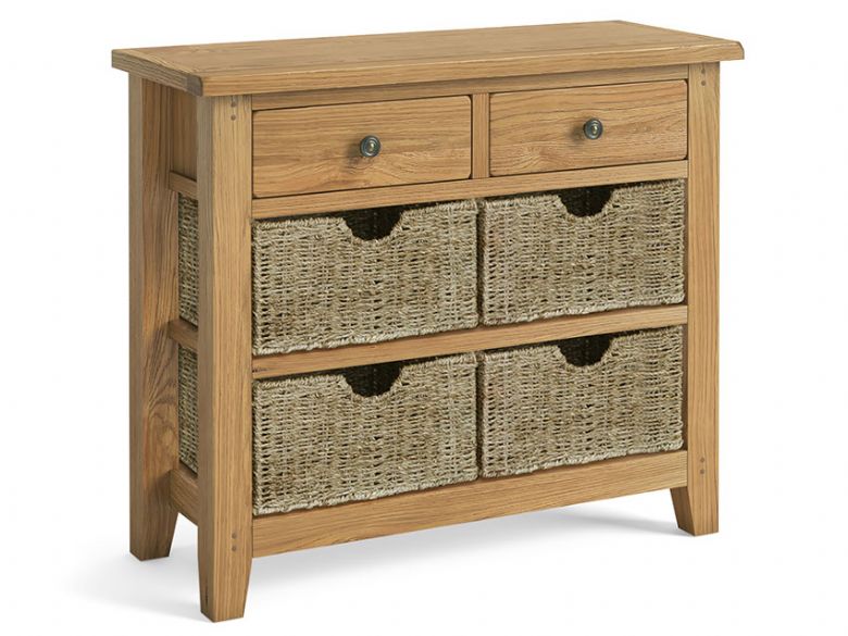 Burford wooden Console Table With Basket available at Lee Longlands