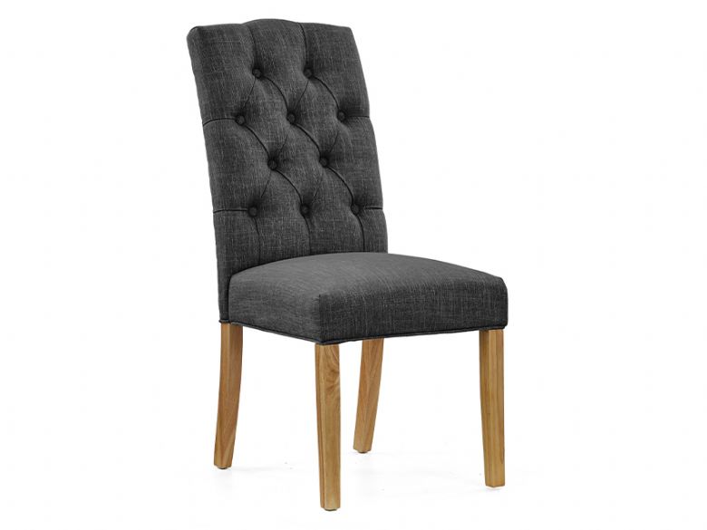 Charcoal Button Back Dining Chair | Lee Longlands