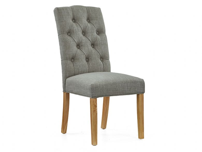 Grey Button Back Dining Chair