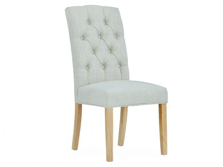 Natural Button Back Dining Chair