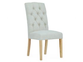Burford Dining Chair Natural Button Back Dining Chair