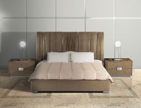 Stone International Walforf silver finish upholstered bed frame available at Lee Longlands