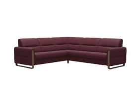 5 Seater Corner Sofa with Wooden Arms Shot1_ Batick_Bordeaux