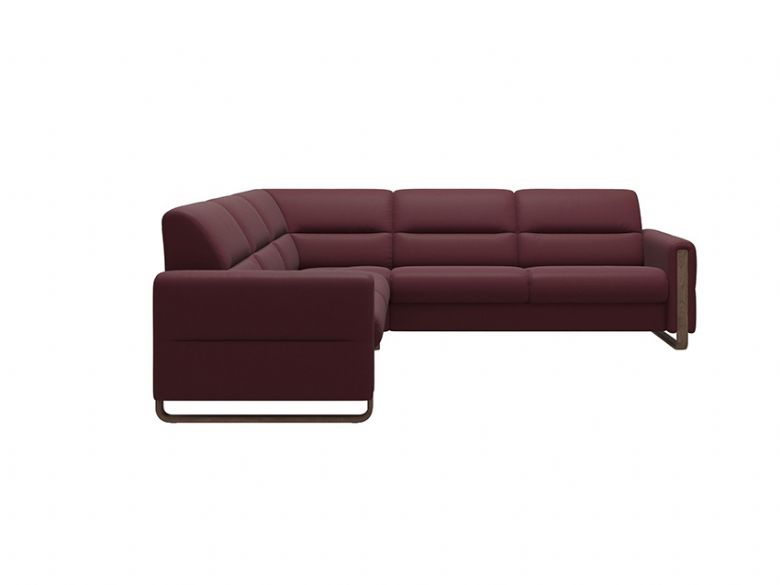 5 Seater Corner Sofa with Wooden Arms Shot2_ Batick_Bordeaux