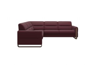 5 Seater Corner Sofa with Wooden Arms Shot2_ Batick_Bordeaux