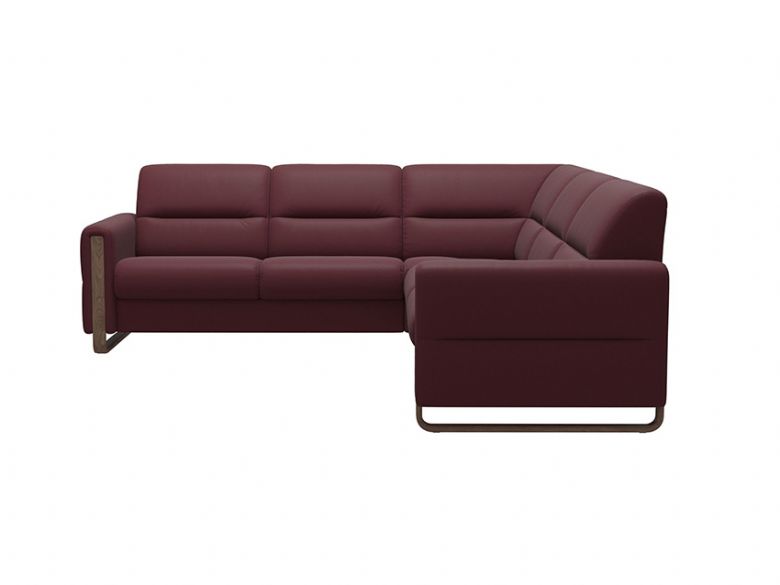 5 Seater Corner Sofa with Wooden Arms Shot3_ Batick_Bordeaux