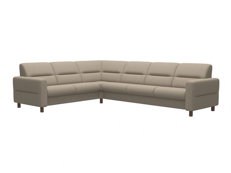 Fiona 6 Seater Corner Sofa With Upholstered Arms Shot 1