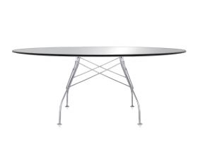 Glossy by Antonio Citterio Oval Black Glass Table