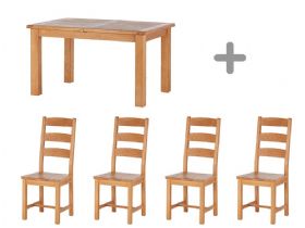 Fairfax Small Extending Table & 4 Wooden Chairs